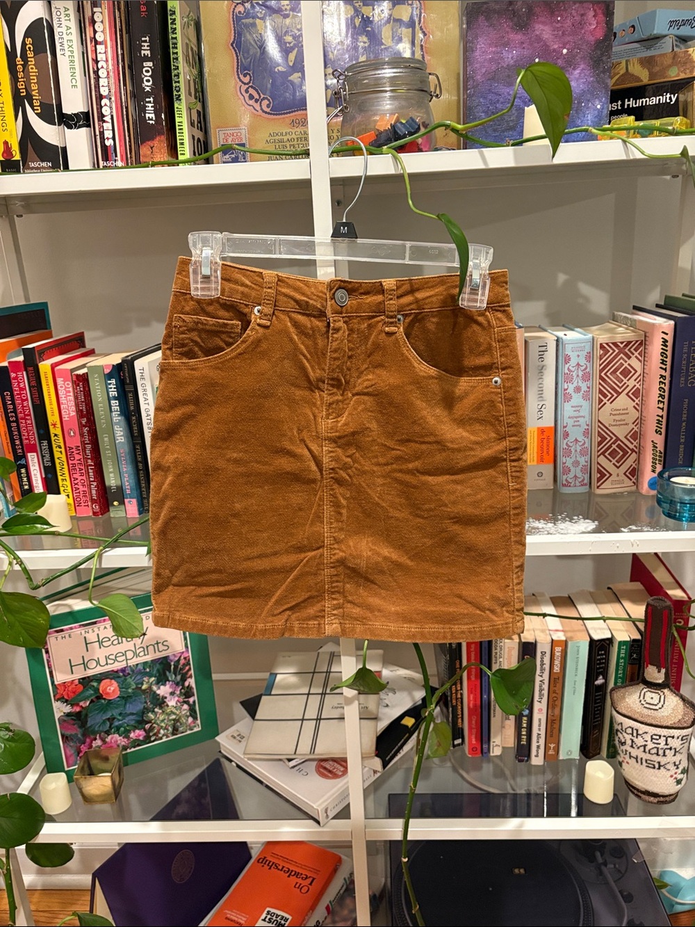 Brandy Melville Velour Mini Skirt in Rust Brown
